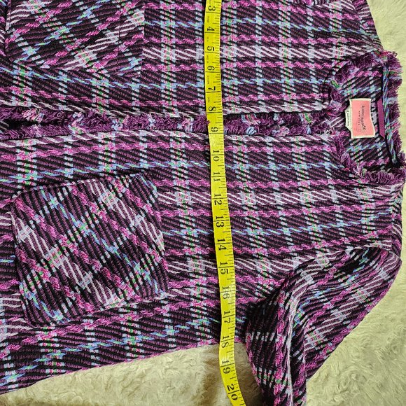 Kate Spade New York Women's Purple Plaid Tweed Blazer Jacket Size 8 - Picture 4 of 8